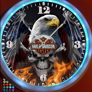Harley Davidson eagle n skull clock